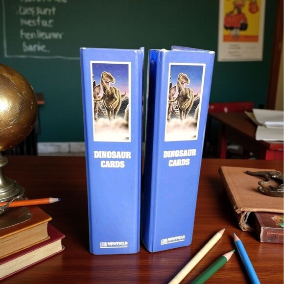 Set of 2 Newfield Dinosaur Collector Card Binders 3-Ring Full Sets Vintage Learn - Picture 1 of 11